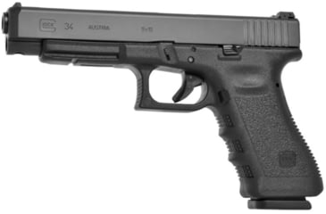 Image of Glock 34 Pistol, 9mm Luger, 5.31in barrel, polymer frame, integrated polymer grip, recoil operated semi-automatic, fixed, white dot front, adj. rear, 17 round magazine, G34-FRRMPG