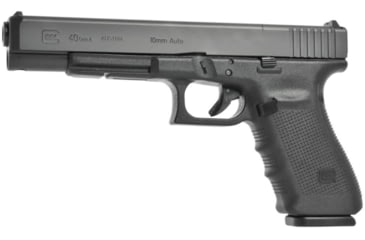 Image of Glock 40 Gen4 MOS Pistol, 10mm Auto, 6.02in barrel, polymer frame, integrated polymer grip, recoil operated semi-automatic, fixed, white dot front, white square U rear, 15 round magazine, G40 Gen4 MOS-FRRMPG