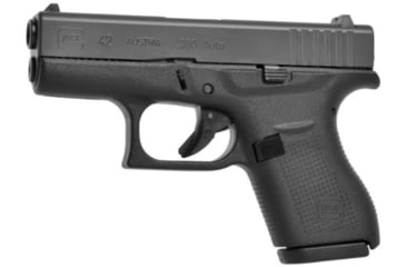 Image of Glock 42 Pistol, .380 ACP, 3.2in barrel, polymer frame, integrated polymer grip, recoil operated semi-automatic, fixed, white dot front, white square U rear, 6 round magazine, G42-FRRMPG