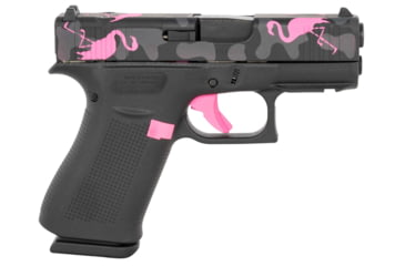 Image of Glock 43X MOS Pistol, 9mm Luger, 3.41 in barrel, Black w/Pink Accents, 10 Round Magazine, PX4350204FRMOSMM-FRRMPG