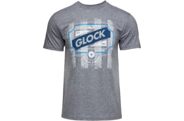 Image of Glock Blue Line Tee, Gray Ringspun Cotton/Polyester, Short Sleeve, 3XL, AP96210