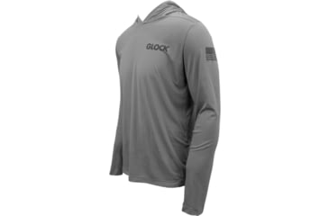 Image of Glock Hooded Performance Long Sleeve Shirt Med Grey