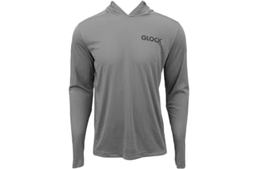 Image of Glock Hooded Performance Long Sleeve Shirt Med Grey