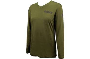 Image of Glock Ladies Performance Long Sleeve Shirt Med Military Grn