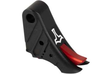 Image of Glockmeister TYR Glock Gen 1-4 Trigger, Anodized, Black Shoe/Red Safety, TYRBLREDS