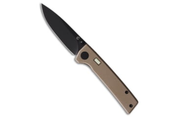 Image of Glow Rhino Glow Rhino Fermi Liner Lock Knife Tan G-10 + Tritium Thumb Stud 3" Black, Tan, D2, adult, BHQ-200870