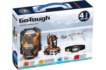 Image of Go-Tough 4 Piece Camping Gift Set - Drybag, Para Cord, Headlamp, Fork/Spoon/Knife, Multicolor, Small, GT7081