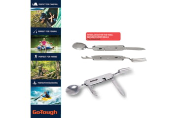 Image of Go-Tough 7 Piece Camping Gift Set-Multi - Multi- Tool, Head Lamp, Tent Lamp, Bag, Fork/Spoon/Knife, Armband, Watch, Multicolor, Small, GT7001