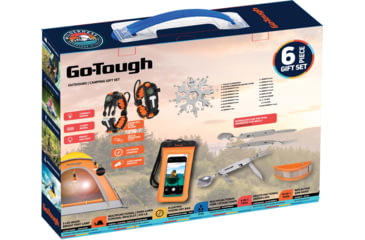 Image of Go-Tough 7 Piece Camping Gift Set - Phone Pouch, Fork/Spoon/Knife, 3 Led Tent Bulb, Watch, Arm Bands, Multi Tool, Multicolor, Small, GT7080