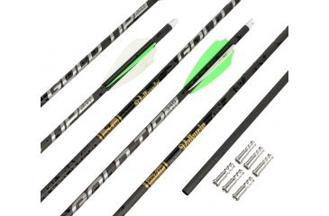 Image of Gold Tip Valkyrie Arrow 340 4 Fletch, Black, Pack of 6, VAL340A2746