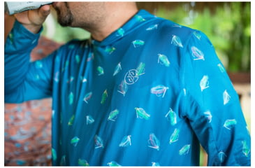 Image of Googan Squad Blue Tossed Jig Hooded Long-Sleeve Shirt w/Mesh Back - Mens, 2XL, GS086-2XL