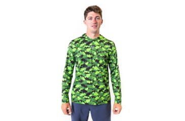 Image of Googan Squad Green Fish Camo Hooded Long-Sleeve Shirt - Mens, 3XL, GS007-3X