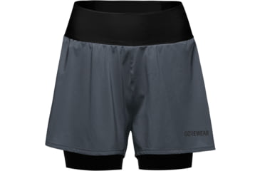 Image of GOREWEAR CONCURVE 3 2in1 Running Shorts Womens in Lab Graphite/Black XS Regular fit 51D806CC, 101013-BZ99-XS