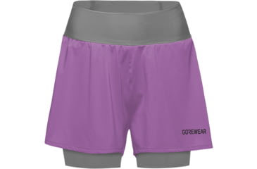 Image of GOREWEAR CONCURVE 3 2in1 Running Shorts Womens in Scrub Purple/Lab Gray XS Regular fit ABFC53CF, 101013-BXBF-XS