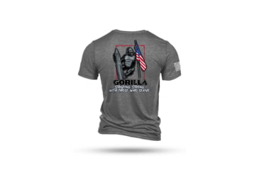 Image of Gorilla Ammo Gorilla Ammunition Nine Line Standing Strong Shirt - Grey Size: Small, 8A351669CH