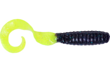 Image of GOT-CHA Curltail Grub Curltail Grub, 4" Junebug/Chartreuse Silver Flake Tail, 20/Pack, H4CT20-36