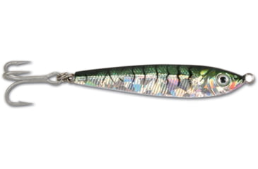 Image of GOT-CHA Jigfish Lure, 2 1/4in, 3/4 oz, Number 6 Treble Hook Green/Silver Tiger, JF34-GTS