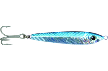 Image of GOT-CHA Jigfish Lure, 2in 1/2 oz, Number 8 Treble Hook, Chrome/Blue, JF12-CB