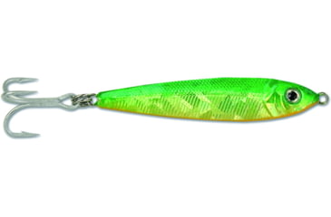 Image of GOT-CHA Jigfish Lure, 2in 1/2 oz, Number 8 Treble Hook Green/Chartreuse/Orange, JF12-GCO