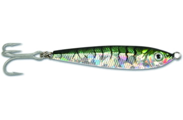 Image of GOT-CHA Jigfish Lure, 4in, 4 oz, 3/0 Treble Hook, Green/Silver Tiger, JF4-GTS