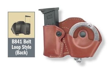 Image of Gould &amp; Goodrich Cuff/Mag Case w/Belt Loops, Glock 17/19 &amp; Similar, Right Hand, Chestnut Brown, 841-4