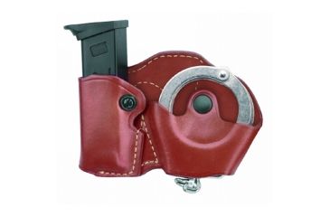 Image of Gould &amp; Goodrich Cuff Case/Mag Case Combo for ASP Cuffs, Beretta 84, Colt 9mm &amp; Similar, Left Hand, Chestnut Brown, 871-3LH