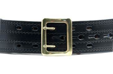 Image of Gould &amp; Goodrich K-Force E-Z Slide Duty Belt, 4 Row Stitched, 36, Brass, Black, B49-36FL4RBR
