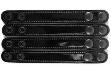 Image of Gould &amp; Goodrich H76-4CLBS 4-Pack Belt Keepers, Double Black Snap, Hi-Gloss