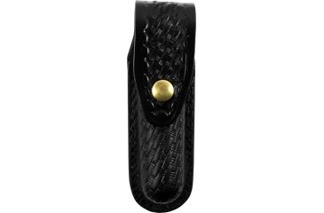 Image of Gould &amp; Goodrich Small Flashlight Case w/Flap, Brass Hardware, Black Weave, B672-2WBR