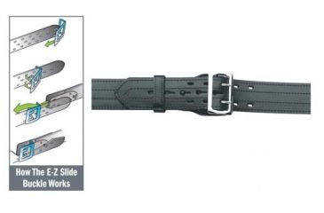 Image of Gould &amp; Goodrich E-Z Slide Duty Belt, 4 Row Stitched, 36, Brass, Hi-Gloss, H49-36C4RBR