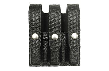 Image of Gould &amp; Goodrich Triple Magazine Case, Glock 17, 22, 31, Nickel, Black Weave, K630-3W