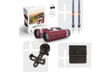 Image of GoView ZOOMR 10x34mm Roof Prism Binoculars, Ruby Red, 4260527415961