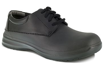Image of Grabbers Literush Lace Up Oxford, Slip Resistant Soft Toe Shoe - Womens, Black, 10W G024-Black-10-Womens-W
