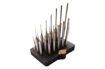 Image of Grace USA Gunsmith 27 Pieces Steel &amp; Brass Roll Pin Spring Punch Set with Bench Block, GRSBRP27SBB
