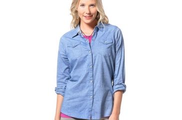 Image of Gramicci Didra Shirt - Women's-Blue Chambray-Small