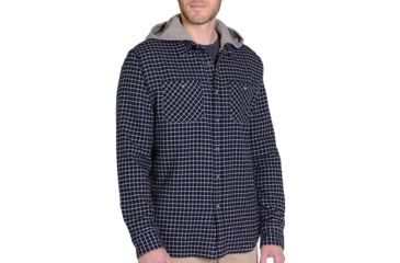 Image of Gramicci Murphy Hooded Flannel Shirt Jacket - Men's-New Navy-Large