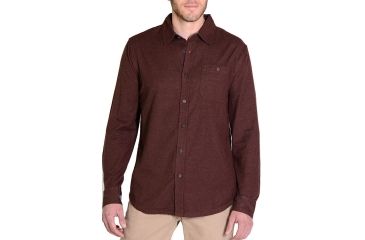 Image of Gramicci Riverbend Long Sleeve Flannel Shirt - Men's-Dark Walnut-Large