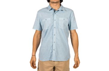 Image of Gramicci Sunset Solid Mens Short Sleeve Shirt, Dream Blue, Large, MSS138-P10DRB-LG