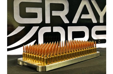 Image of Gray Ops CNC 200 Round Reloading Block - Magnum/.540 Bolt Face, Silver, GO-200BLMAG