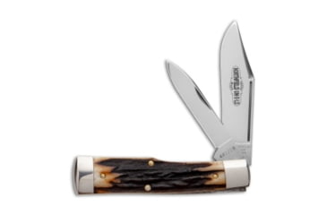 Image of Great Eastern #44 Northfield UN-X-LD Gunstock Buffalo Jack Folding Knife, 2.875in, 1095, Clip Point, Pen Blade, Stag, Brown Handle, Brown/Gray, 6.375 inch, BHQ-88846