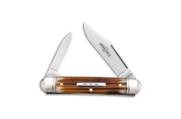 Image of Great Eastern Cutlery GEC Northfield UN-X-LD Cutlery White Owl 3.25" Pocket Knife Cowhide Jigged Bone, Brown/White, 1095, adult, BHQ-138106