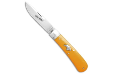 Image of Great Eastern Cutlery GEC Northfield UN-X-LD Mustang Pocket Knife Yellow Linen Micarta 3.5" Satin, Yellow, 1095, adult, BHQ-226789