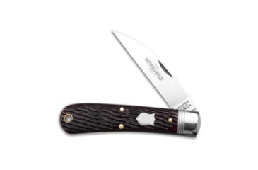 Image of Great Eastern Northfield UN-X-LD Folding Knife, 3.10in, 1095, Wharncliffe Blade, Bone, Purple Handle, Plum Jigged Bone, Purple/Gray, 6.95 inch, BHQ-195607