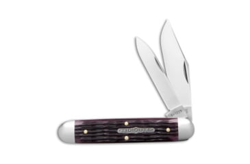 Image of Great Eastern Cutlery GEC Tidioute Cutlery Jumbo Stockpen Jack Purple Sage Jigged Bone 3" Satin, Purple, 1095, adult, BHQ-227888