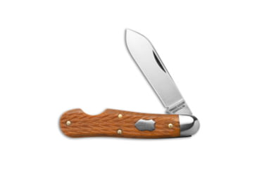 Image of Great Eastern Tidioute Cutlery #56 Jigged Natural Folding Knife, 2.55in, 1095, Drop Point Blade, Micarta, Brown Handle, Brown/Gray, 6.125 inch, BHQ-184246