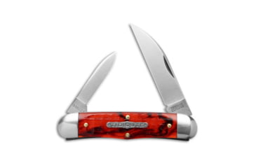 Image of Great Eastern Tidioute Cutlery Smoked Folding Knife, 2.70in, 1095, Wharncliffe, Pen Blade, Acrylic, Red Handle, Red/Gray, 6.42 inch, BHQ-189983
