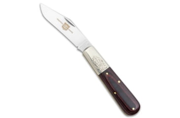 Image of Great Eastern Two Acorn Barlow Folding Knife, 3.00in, 440, Clip Point Blade, Micarta, Black/Red Handle, Black/Red/Gray, 6.875 inch, BHQ-136485