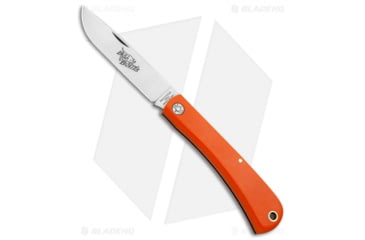 Image of Great Eastern #21 Farm &amp; Field Bull Buster Folding Knife, 3.625in, 1095, Drop Point Blade, Delrin, Orange Handle, Standard, Orange/Gray, 8.25 inch, BHQ-93435