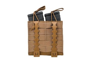 Image of Grey Ghost Gear Double M4/Pistol Mag Pouch, MALICE Clips for MOLLE/PALS, Coyote Brown 10099-14