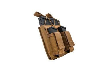 Image of Grey Ghost Gear Double M4/Pistol Mag Pouch, MALICE Clips for MOLLE/PALS, Coyote Brown 10099-14
